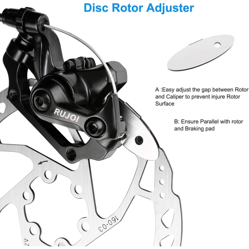 RUJOI 160mm Disc Brake Rotor, Discs brake rotors with 6 Bolts and MTB disc brake pads adjuster Fit for Shimano/Tektro/TRP Brake lock (2 pcs 160mm rotors with 12 bolts screw) - Image 3